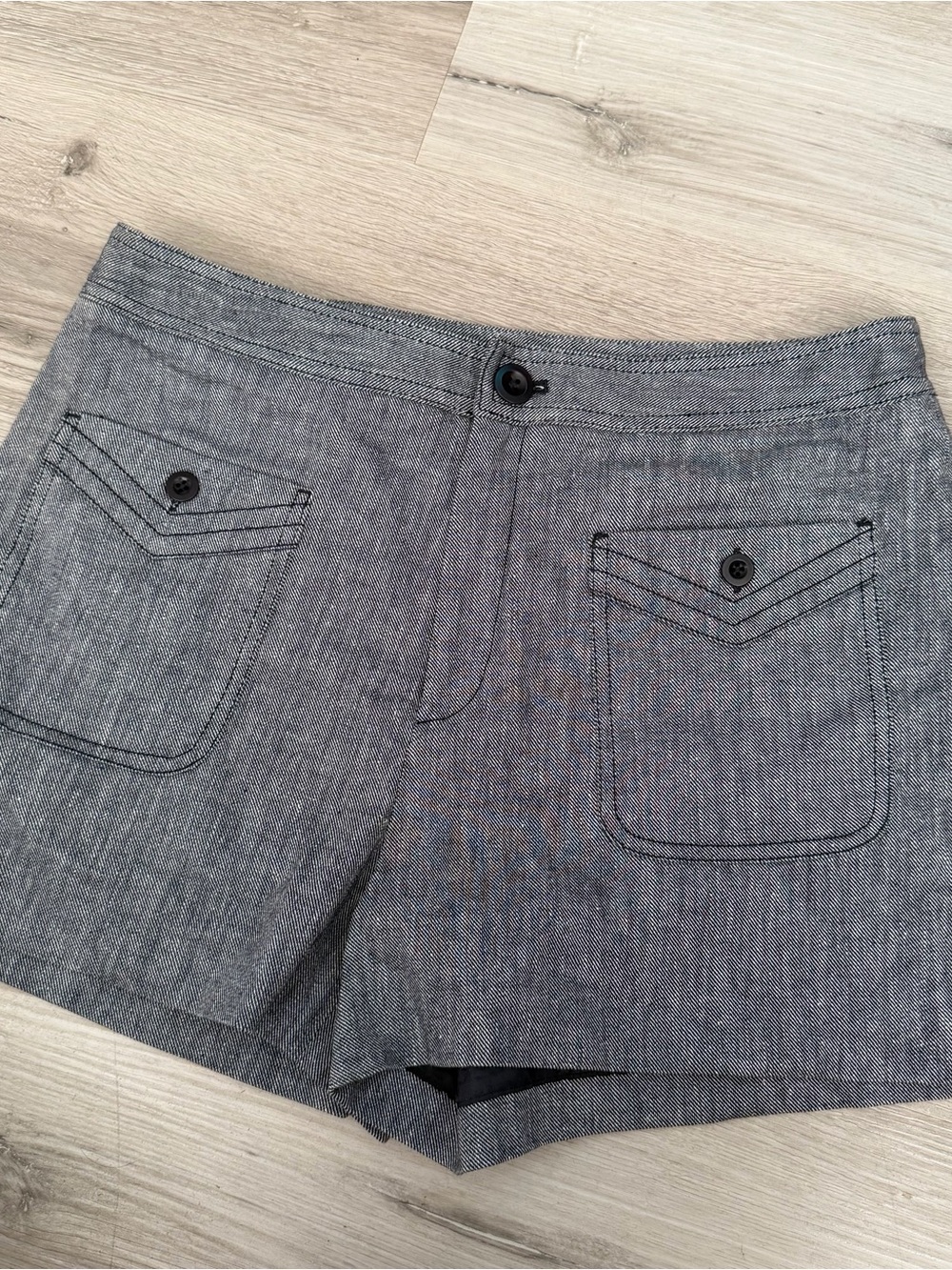 Anthropologie Gray Chambray Pocket Short